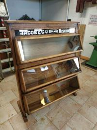 biscottiera in rovere vetro in foglia d'oro