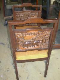 tavolo intagliato in mogano safari 